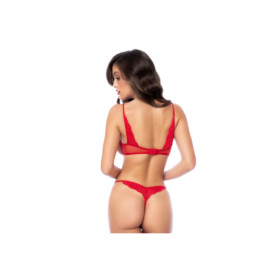 Ensemble 2 pièces en dentelle rouge 